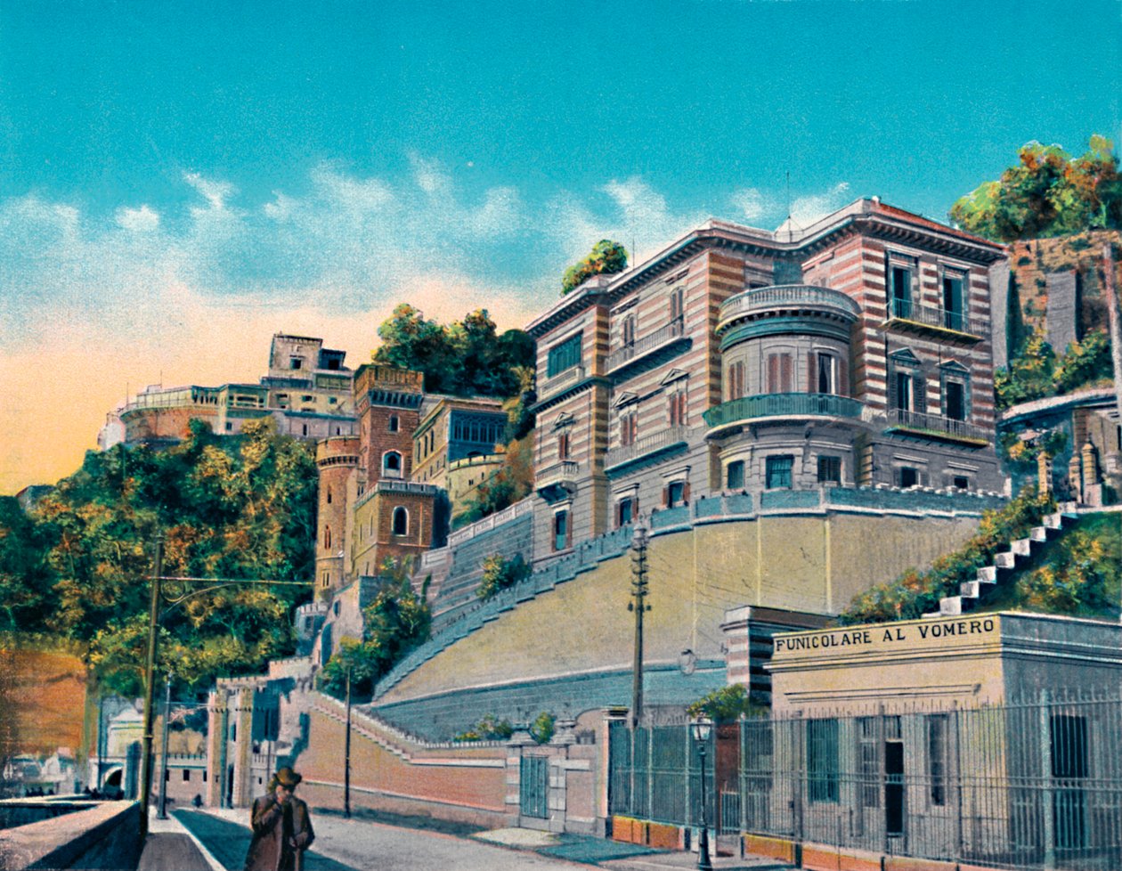 Napoli - Corso Vittorio Emanuele, Hotel Bertolini og Vomero kabelbane, c1900. av Unbekannt