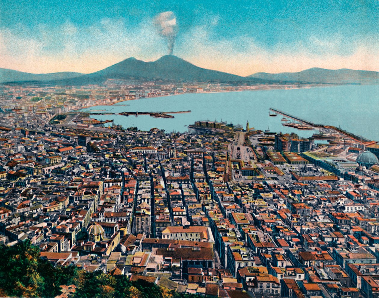 Napoli - Panorama fra San Martino, utsikt fra San Martino, c1900. av Unbekannt