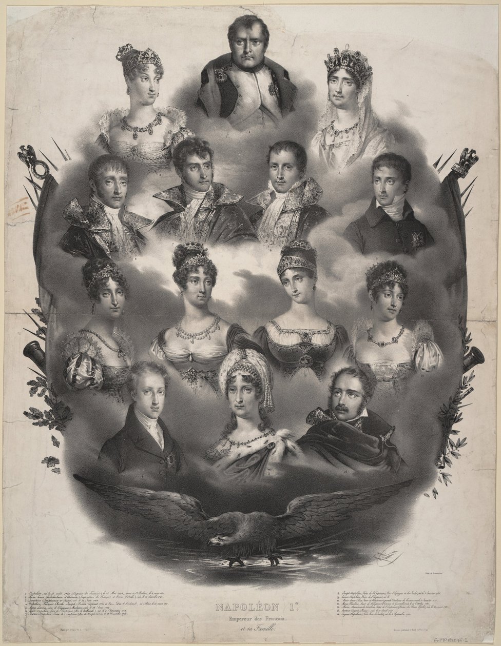 Napoléon I. Bonaparte og hans familie, 1832 av Unbekannt