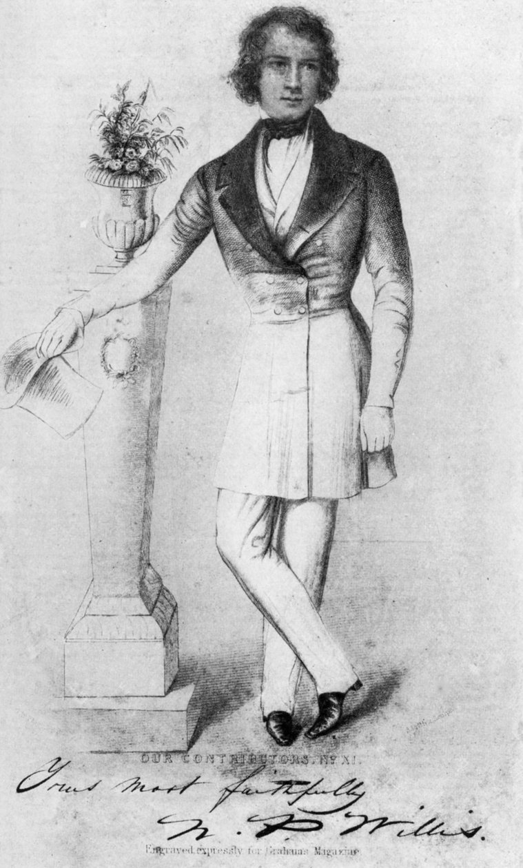 Nathaniel Parker Willis 1806-1867, amerikansk forfatter, poet og redaktør, 1800-tallet 1908 av Unbekannt