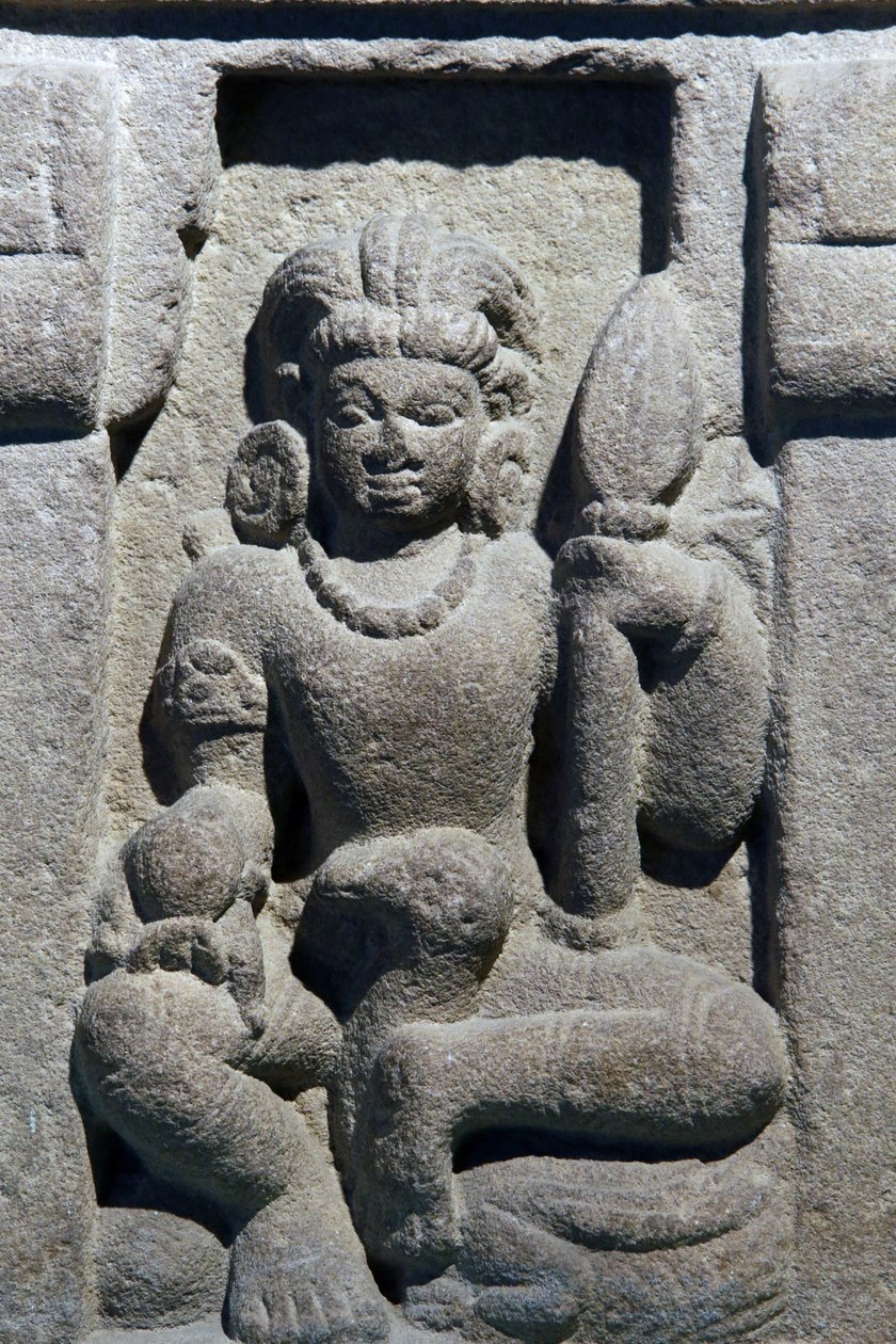 Nasjonalmuseet i India, Delhi. Karttikeya. Gupta, 6. århundre e.Kr., Varanasi (Uttar Pradesh). Stein. Detalj. India. av Unbekannt