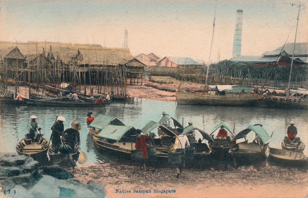 Innfødt Sampan Singapore, c1910 av Unbekannt