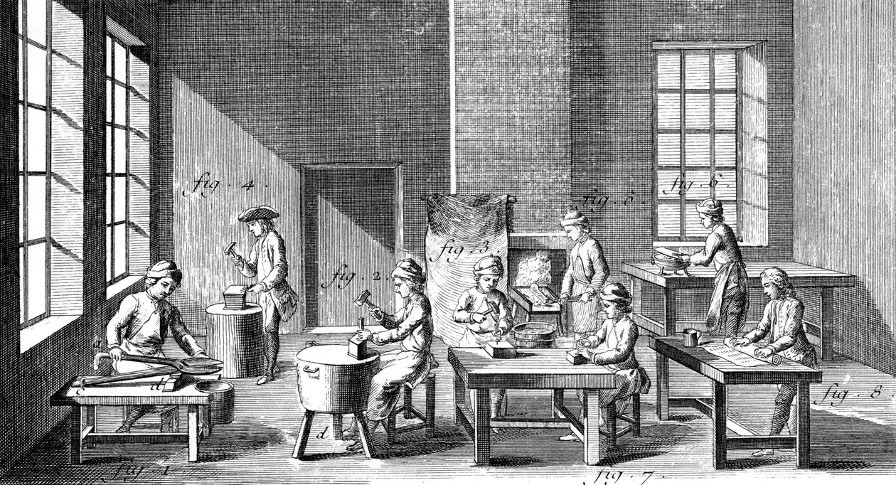 Nålemakerverksted, 1751-1780 av Unbekannt