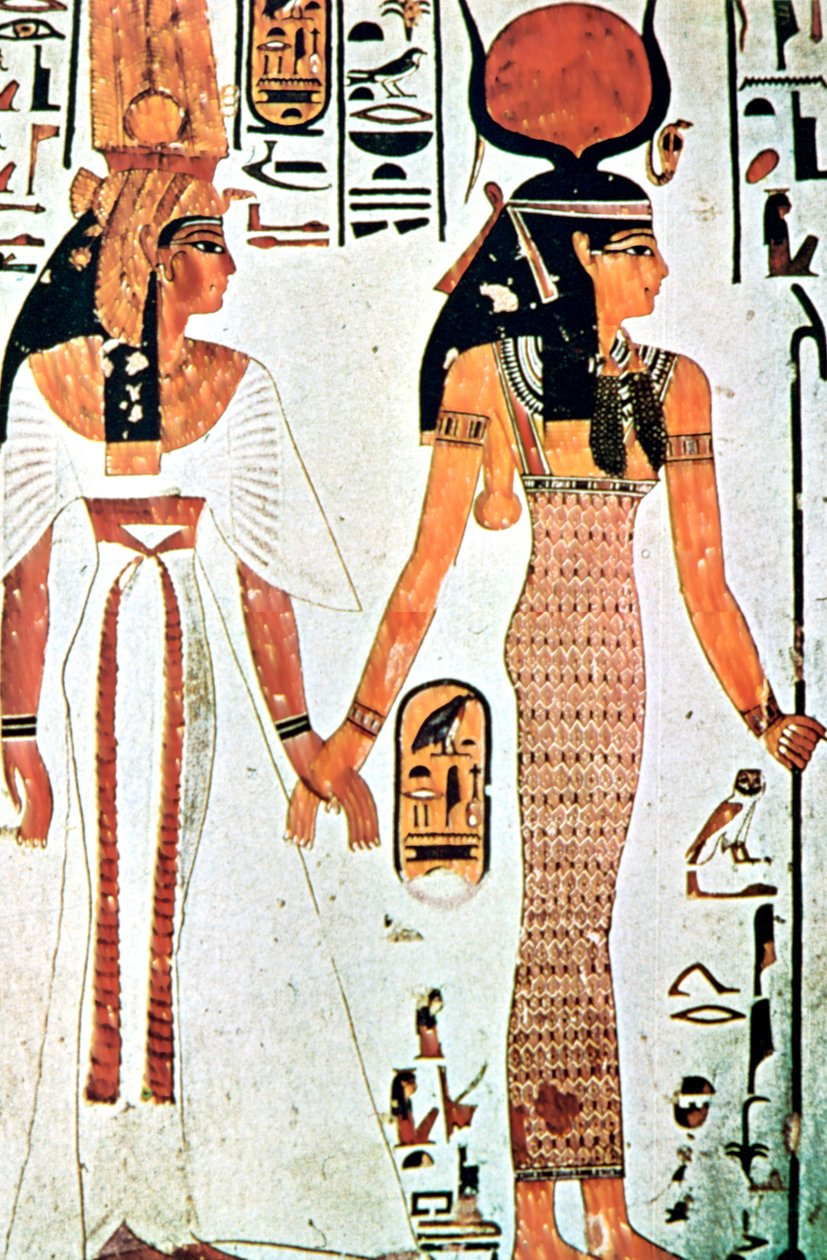 Nefertari og Isis, gammelegyptisk veggmaleri fra en tebansk grav, 1200-tallet f.Kr. av Unbekannt