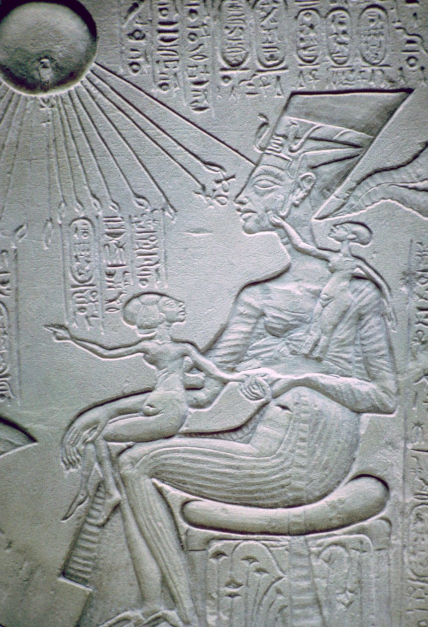Nefertiti og to av døtrene hennes av Unbekannt
