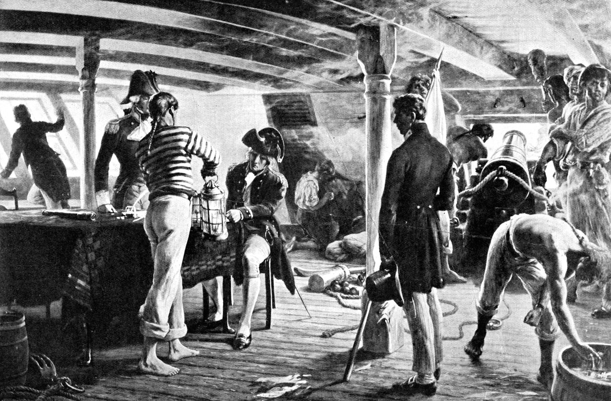 Nelson beseglet sitt historiske budskap i København, 1801 av Unbekannt