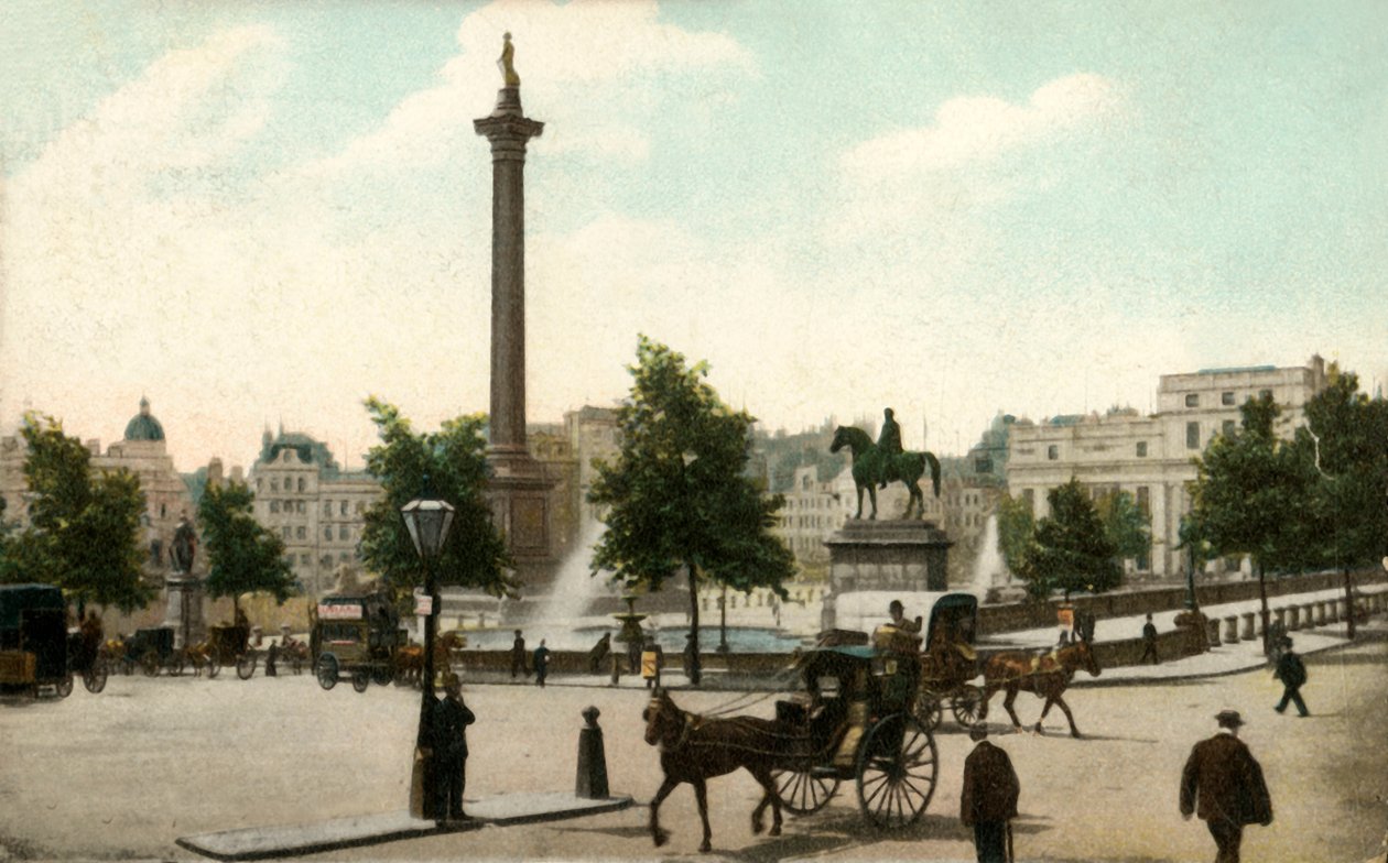 Nelsons Column og Trafalgar Square, London, 1906. av Unbekannt