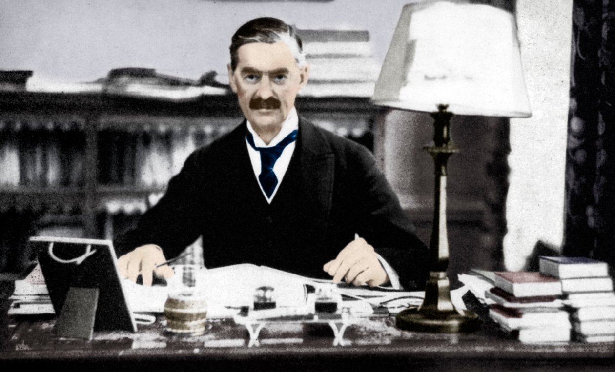 Neville Chamberlain 1869-1940, britisk statsminister, ca 1930-tallet 1936 av Unbekannt