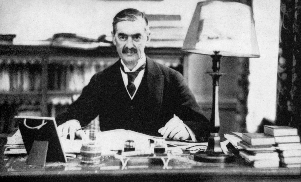 Neville Chamberlain 1869-1940, britisk statsminister, ca 1930-tallet 1936 av Unbekannt