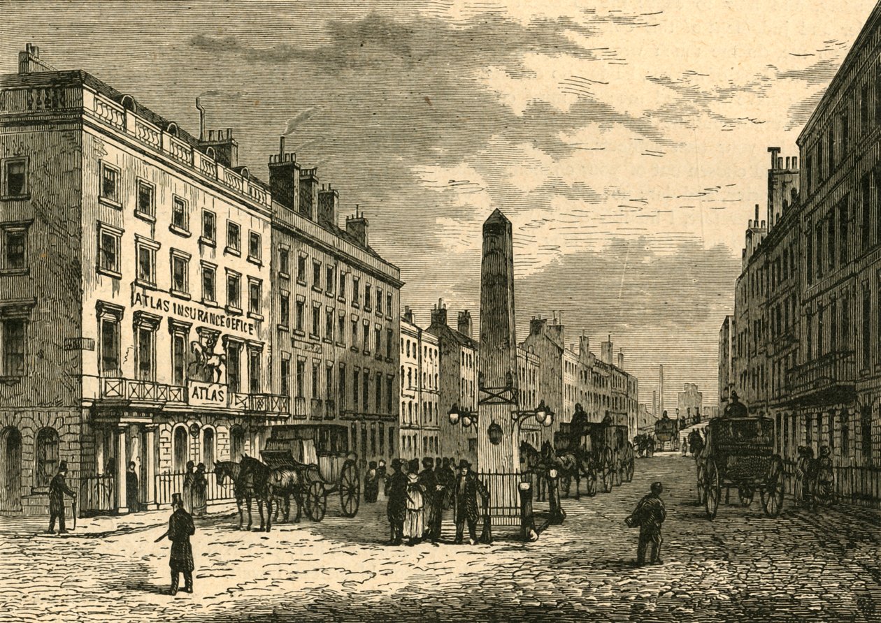 New Bridge Street og Obelisken i 1755, 1897. av Unbekannt