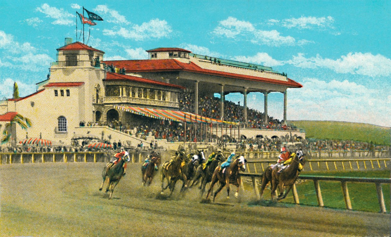 Nytt klubbhus og stortribune, Agua Caliente Jockey Club, c1939 av Unbekannt
