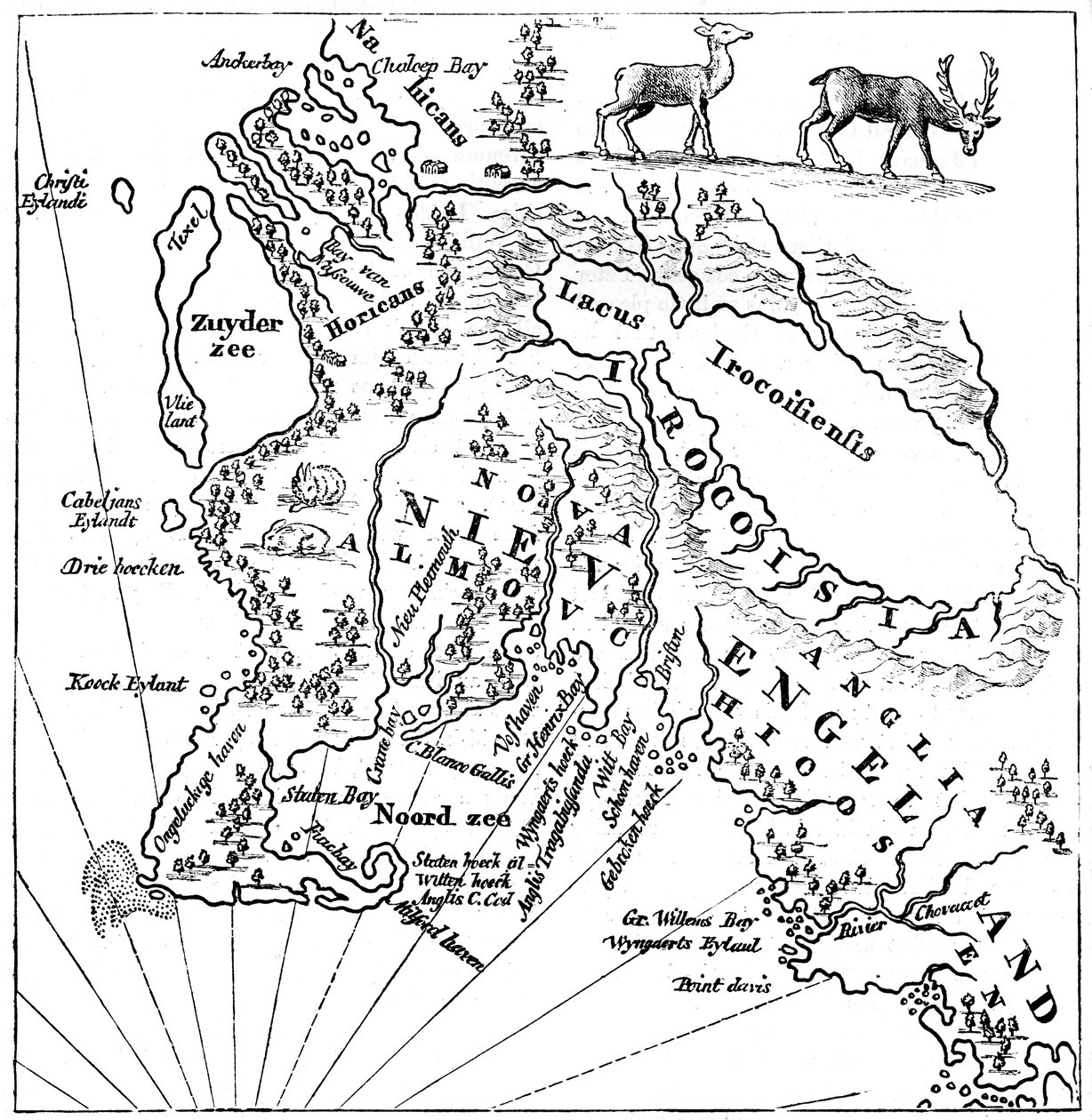 New England i 1660, c1880 av Unbekannt