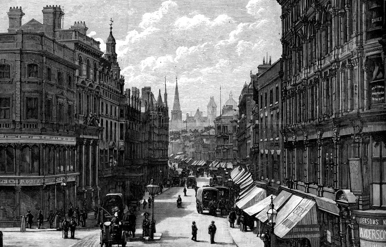 New Street, Birmingham, West Midlands, 1887 av Unbekannt