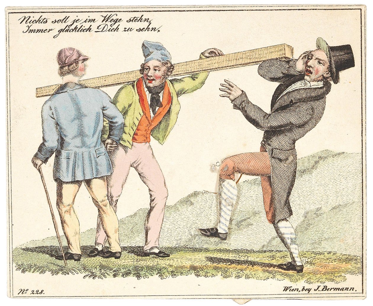 Nyttårs gratulasjonskort. Ingenting skal noen gang komme i veien for å se deg alltid lykkelig, etter 1815. av Unbekannt