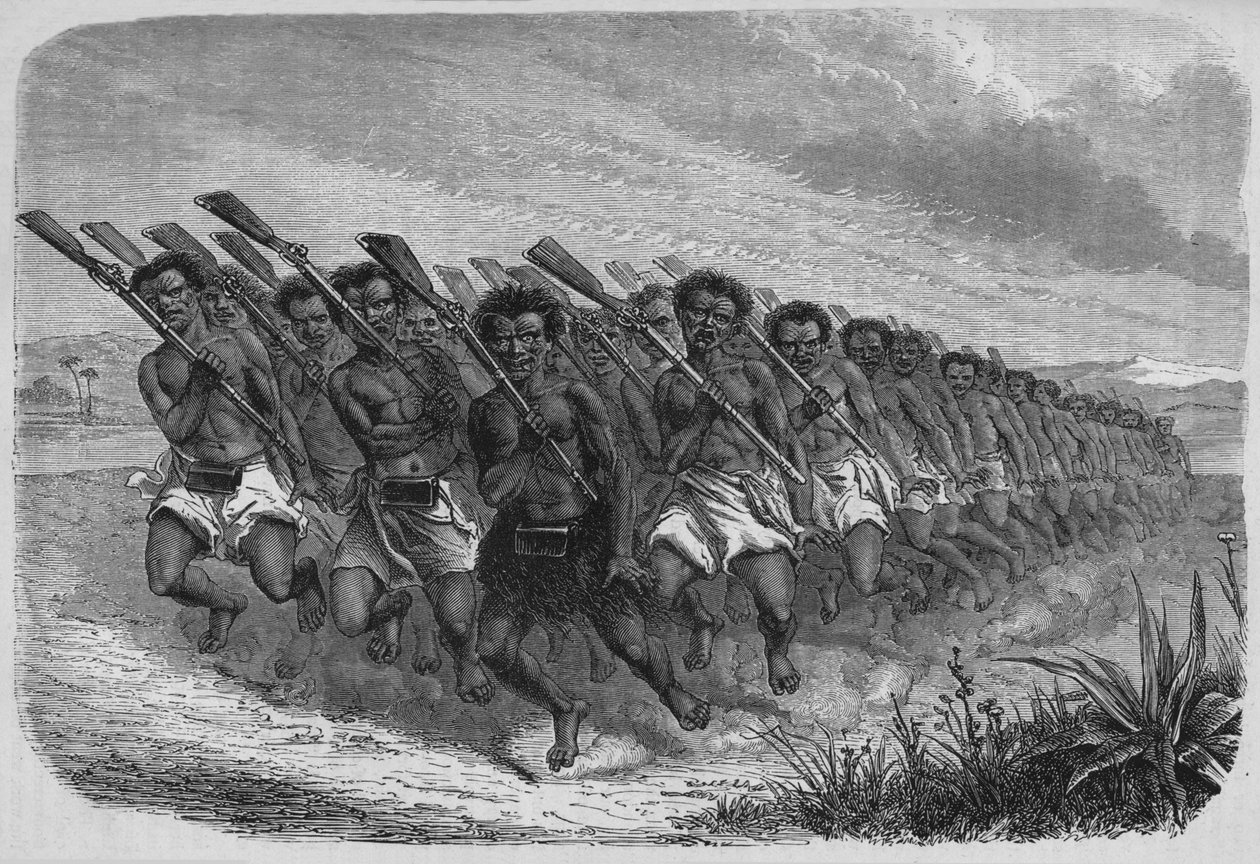 New Zealand krigsdans, c1880 av Unbekannt