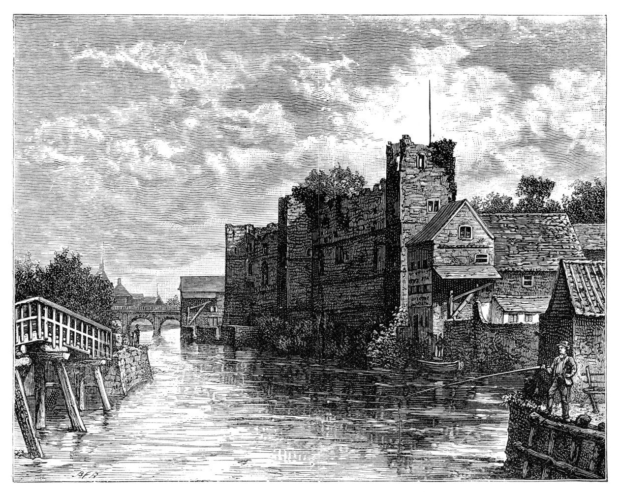 Newark Castle og elven Trent, Newark-on-Trent, Nottinghamshire, 1900 av Unbekannt