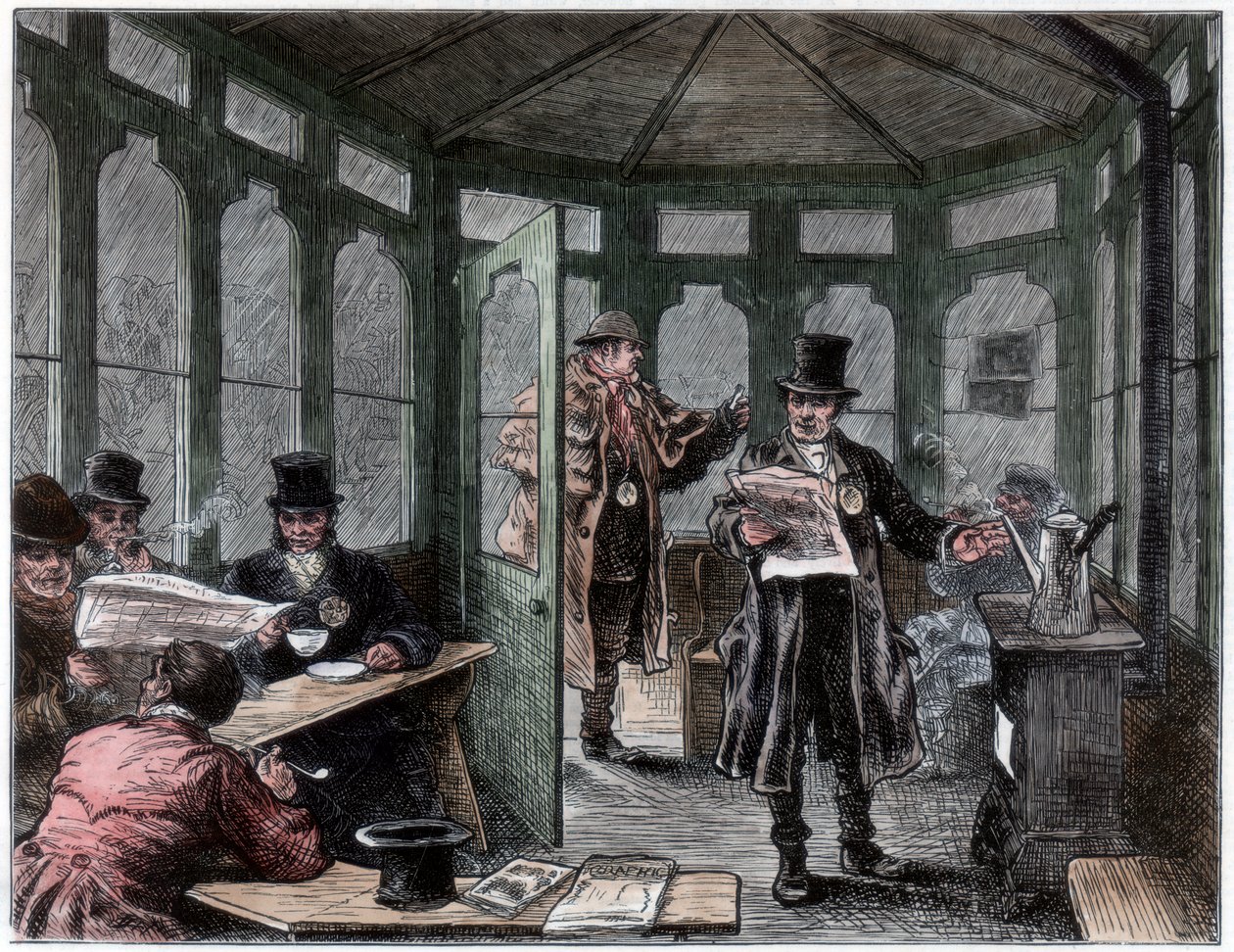 Newley reiste ly og forfriskningshus for drosjemenn, c1820-1870 av Unbekannt