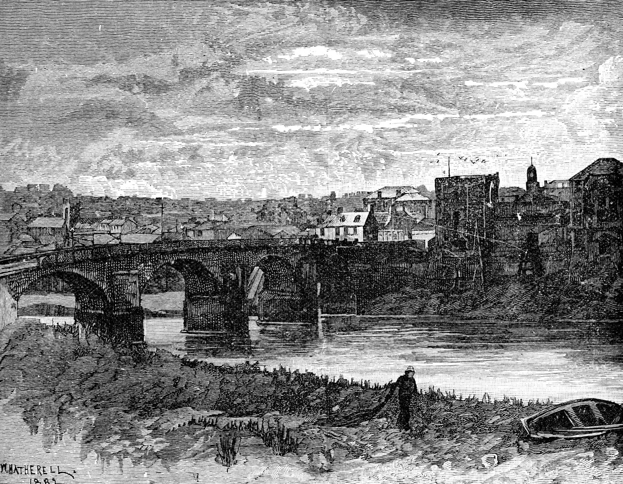 Newport Castle and bridge, Newport, Wales, 1900 av Unbekannt