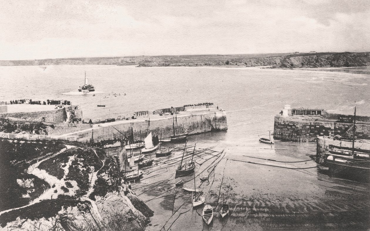 Newquay havn, Newquay, Cornwall, 1908 av Unbekannt