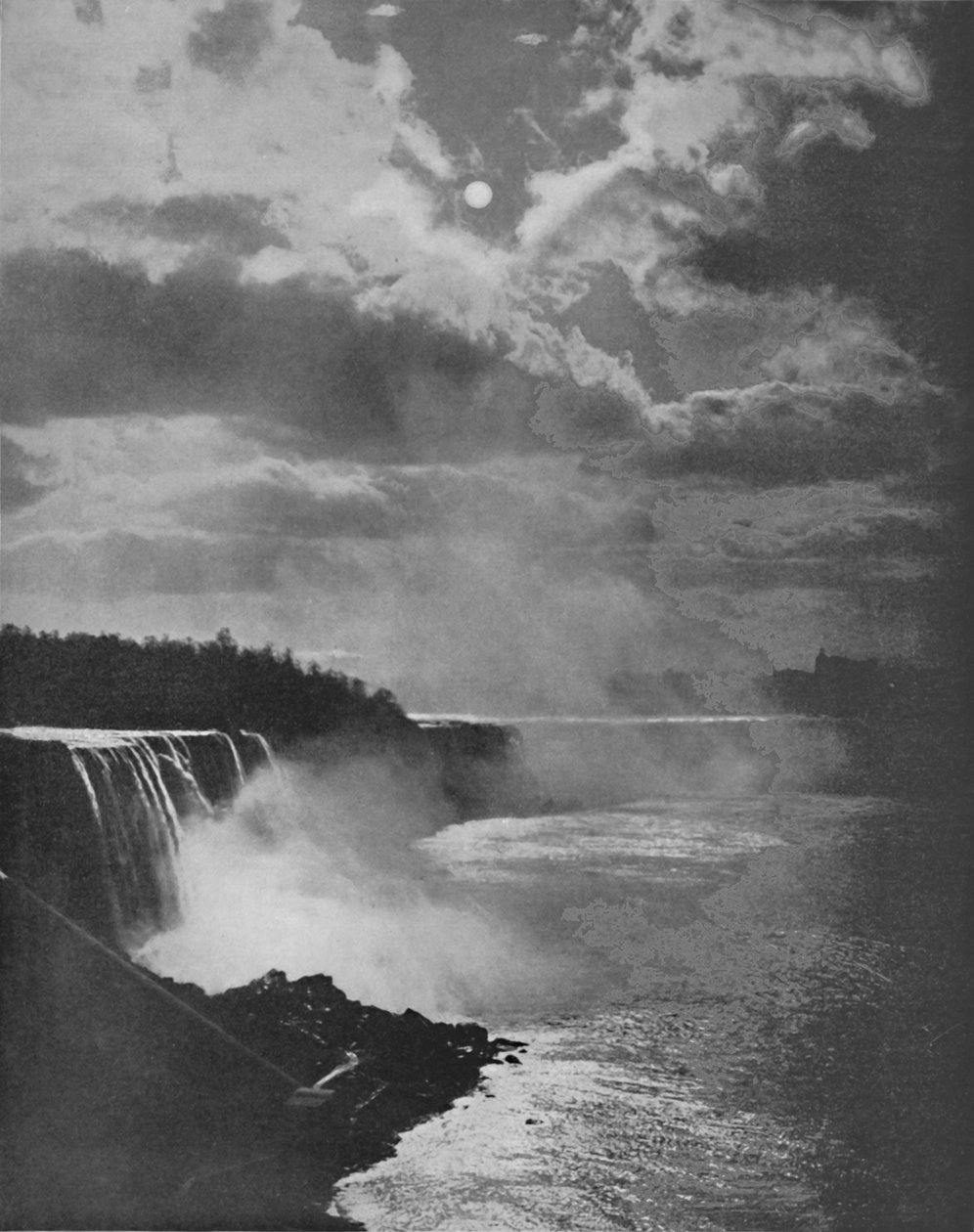 Niagara By Moonlight, 1800-tallet av Unbekannt