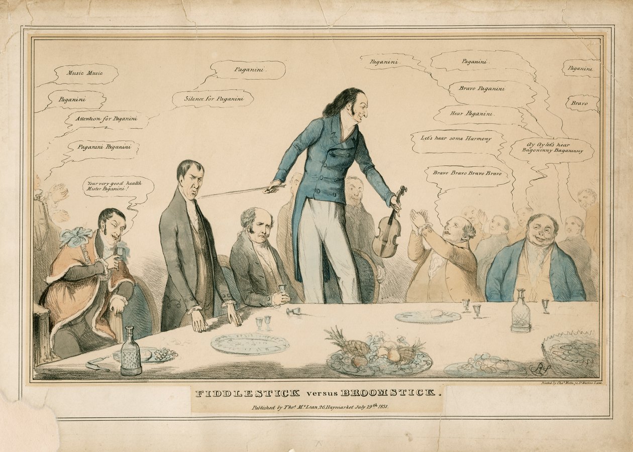 Niccolo Paganini - karikatur av Unbekannt