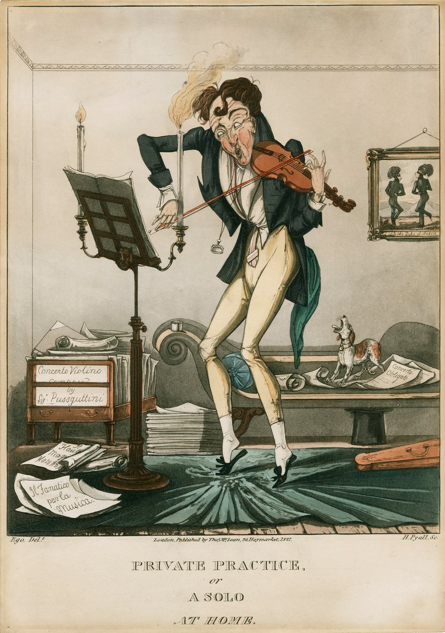 Niccolo Paganini - karikatur av Unbekannt