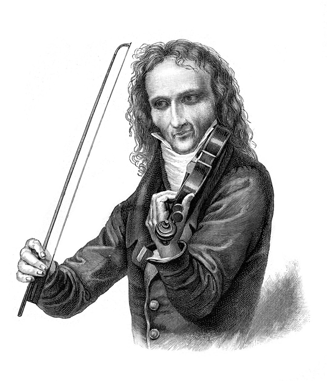 Nicolo Paganini , italiensk fiolinist, fiolist, gitarist og komponist fra 1800-tallet, 1900 av Unbekannt