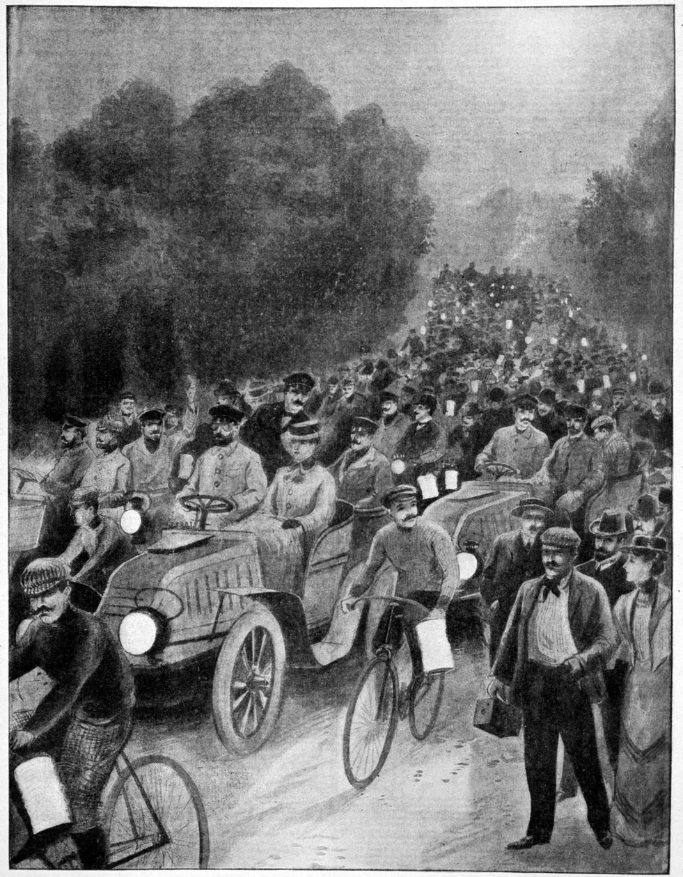 Natt for avreise, Paris til Wien-løpet, 1902 av Unbekannt