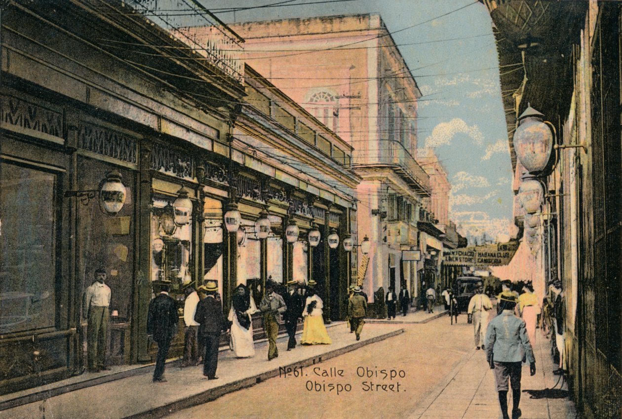 nr. 61. Bishop Street. Bishop Street, Havana, Cuba, c1910 av Unbekannt