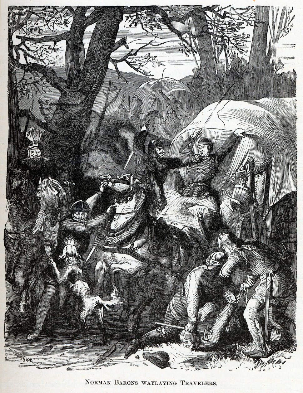Norman Barons Waylaying Traveler, 1882 av Unbekannt