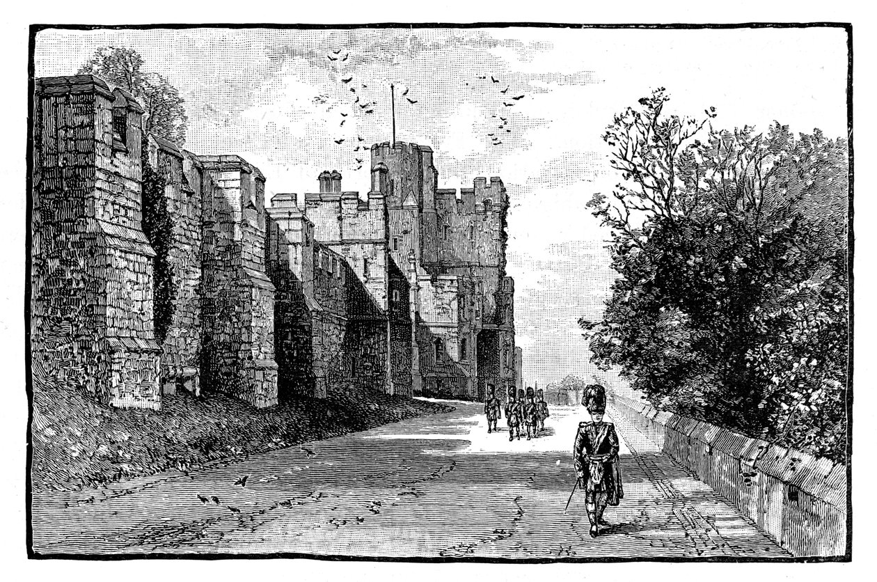 North Terrace og Wykeham Tower, Windsor Castle, c1888 av Unbekannt