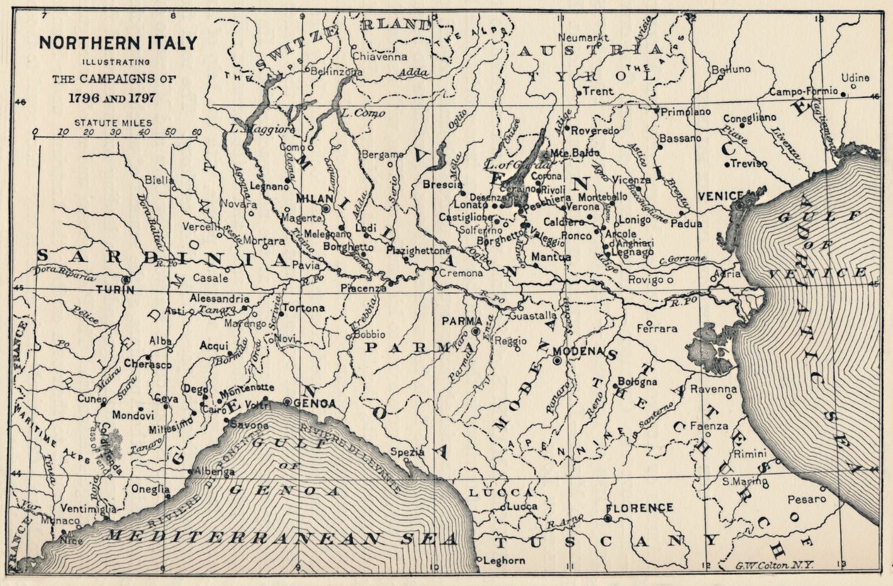 Nord-Italia - Illustrerer kampanjene i 1796 og 1797, 1896 av Unbekannt