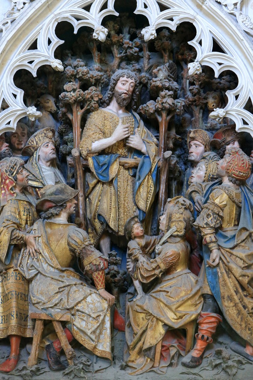 Nordre gjerde av koret. Livsscenen til døperen Johannes. Høyrelieff av nordenden (1531). Amiens katedral, Amiens, Frankrike av Unbekannt