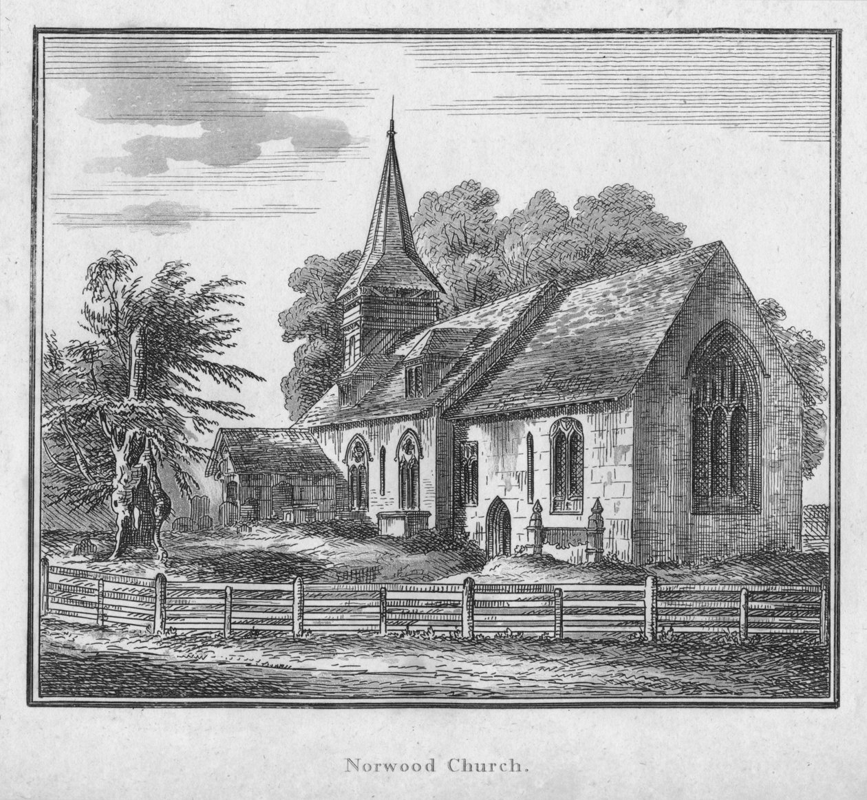 Norwood kirke, c1792 av Unbekannt