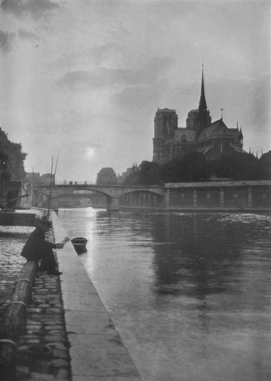 Notre Dame fra elven, Paris, 1924 av Unbekannt