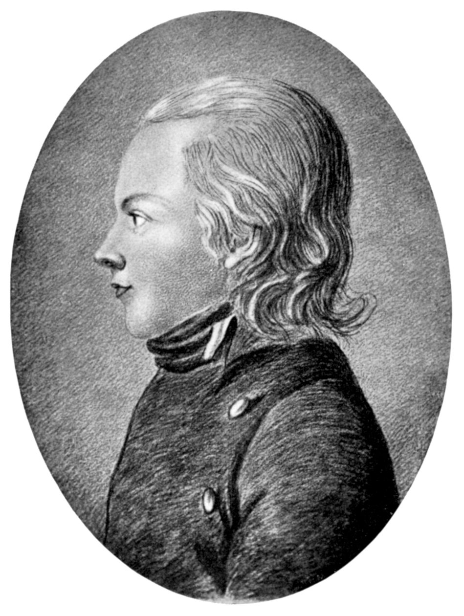 Novalis Friedrich von Hardenberg , tysk romantisk poet og romanforfatter, ca 1800 av Unbekannt