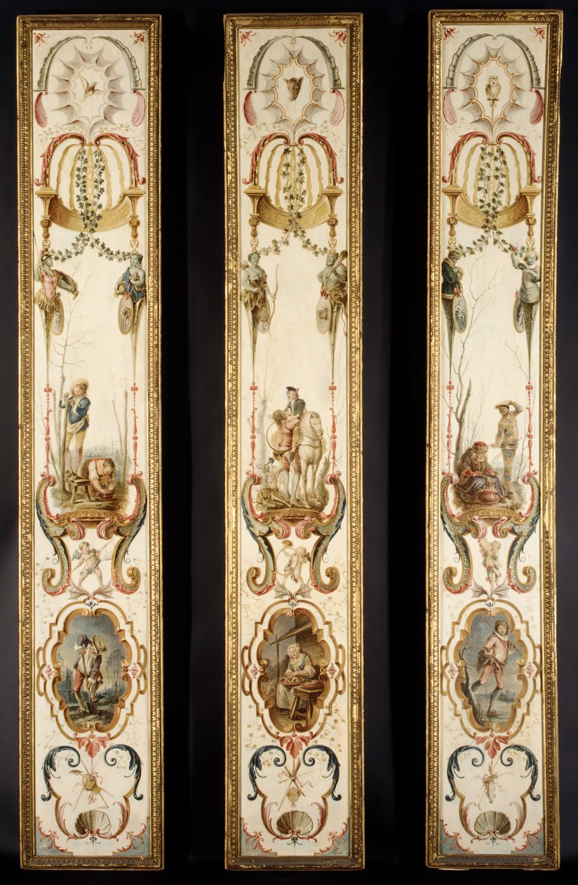 November og desember del av et sett som illustrerer årets måneder, 2. kvartal 1700-tallet. av Unbekannt