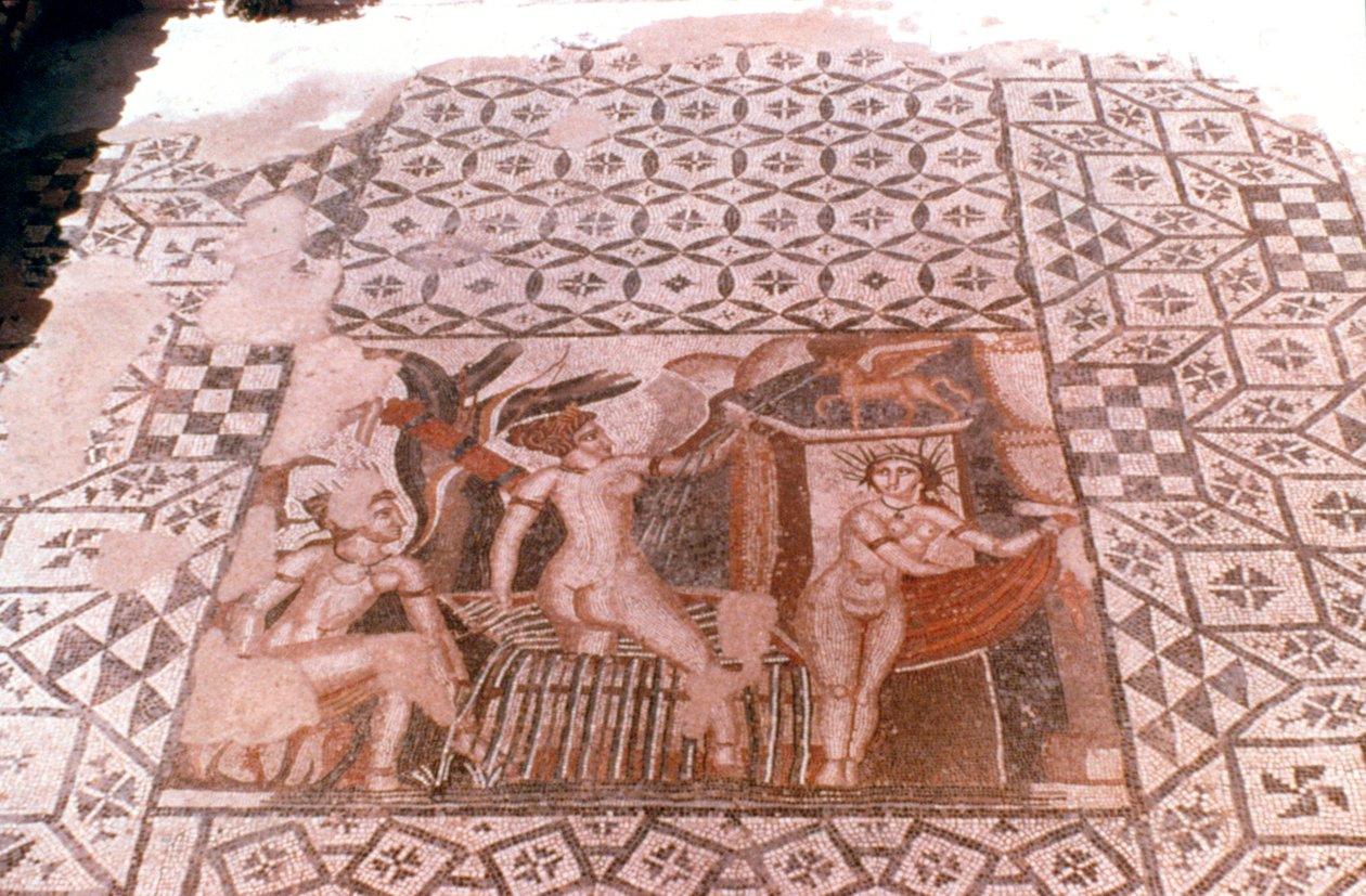 Nymfer, romersk mosaikk, Volubilis, Marokko av Unbekannt