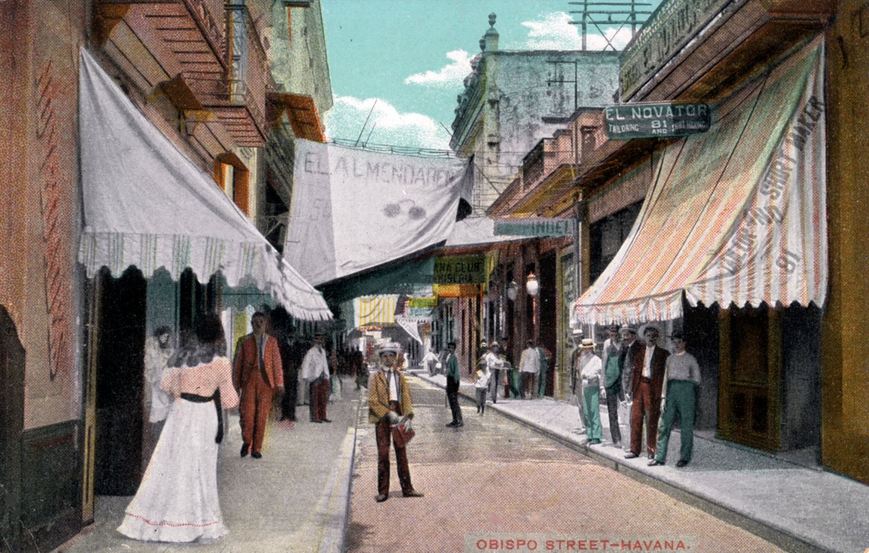 Obispo Street, Havana, Cuba, tidlig på 1900-tallet av Unbekannt