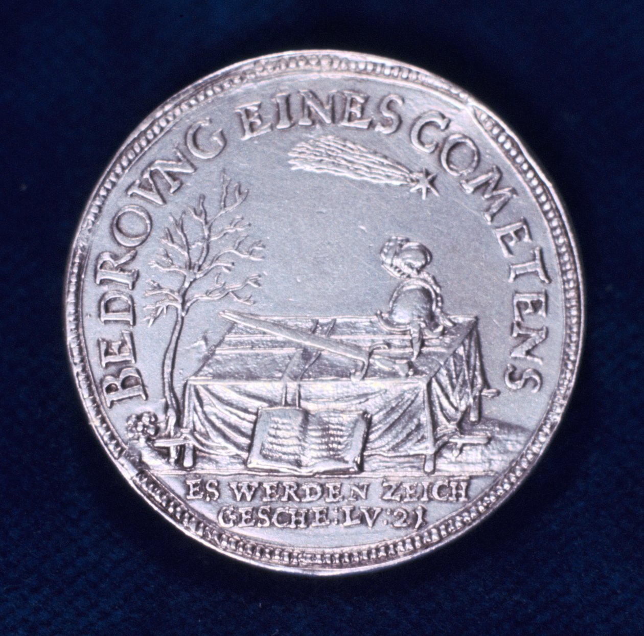 Forsiden av en medalje til minne om den strålende kometen i november 1618 av Unbekannt