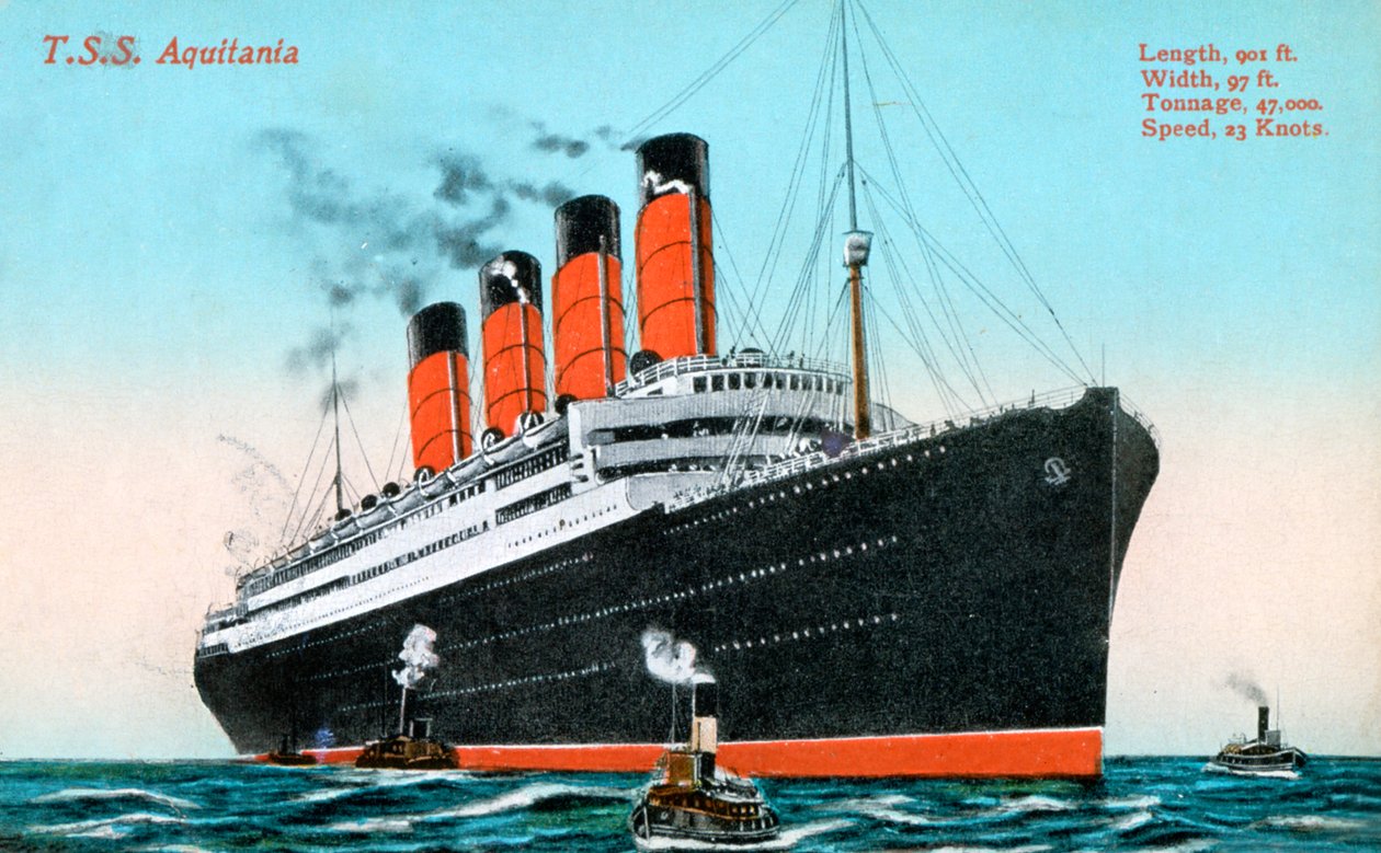 Havsfartøy RMS Aquitania, 1900-tallet av Unbekannt