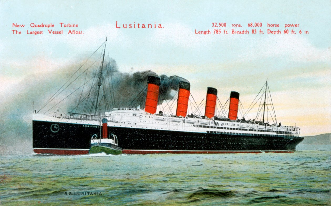 Havsfartøy RMS Lusitania, 1900-tallet av Unbekannt