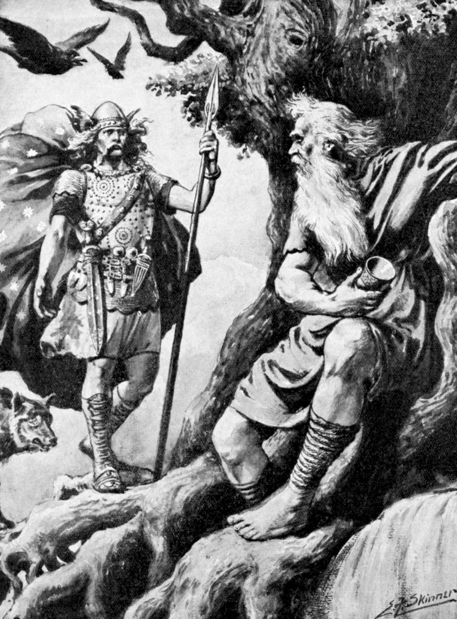 Odin Wotan, norrøn gud, 1800-tallet av Unbekannt