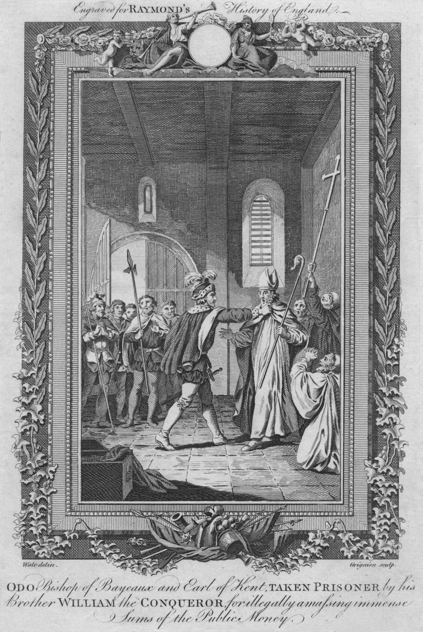 Odo-biskop av Bayeaux, jarl av Kent, tatt til fange av sin bror Vilhelm Erobreren, c1787 av Unbekannt