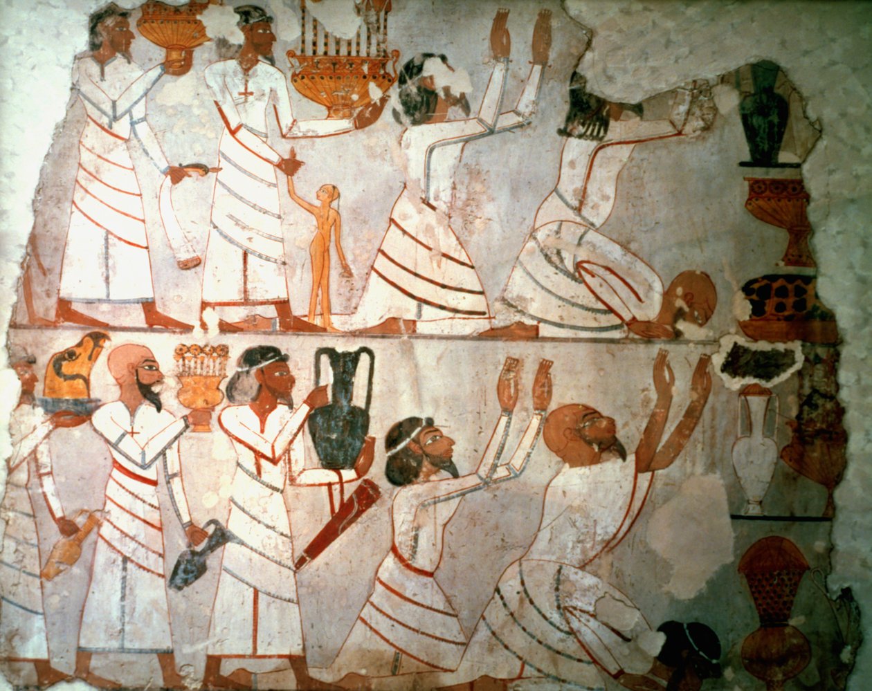 Tilbud Scene, veggmaleri, egyptisk av Unbekannt