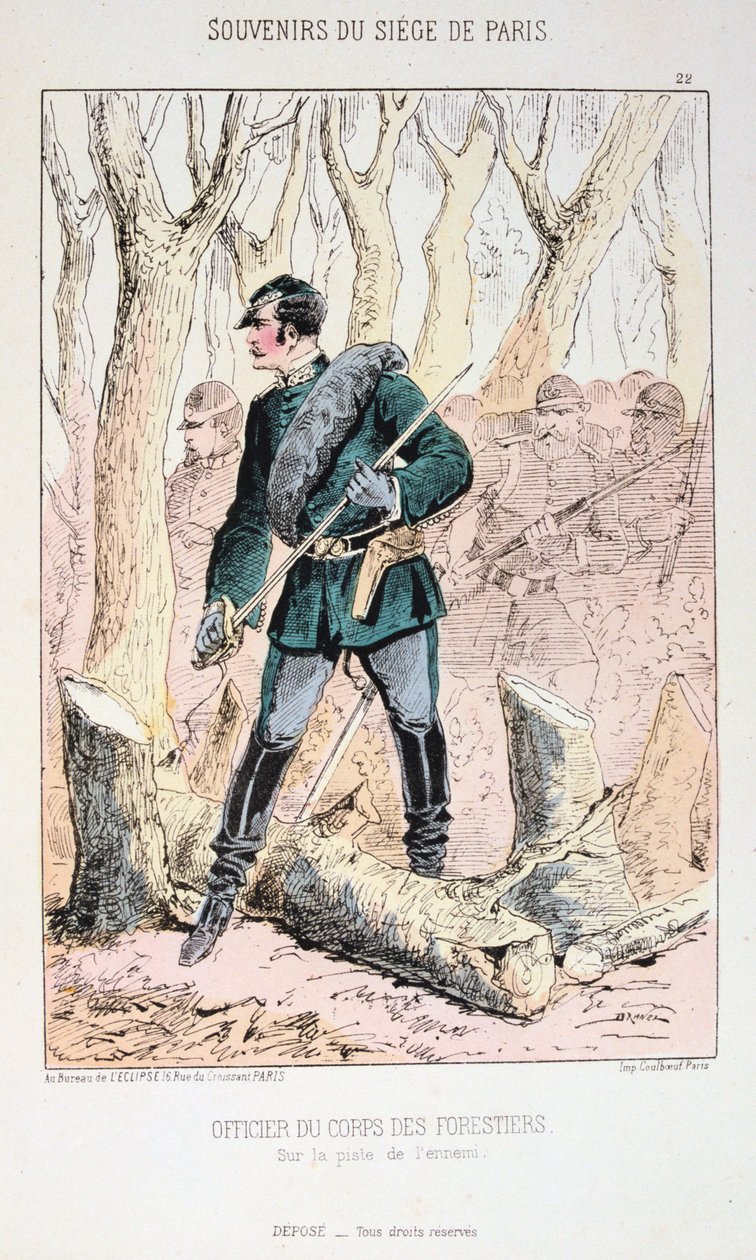 Offiser for Corps of Foresters, Siege of Paris, Fransk-prøyssisk krig, 1870-1871. av Unbekannt