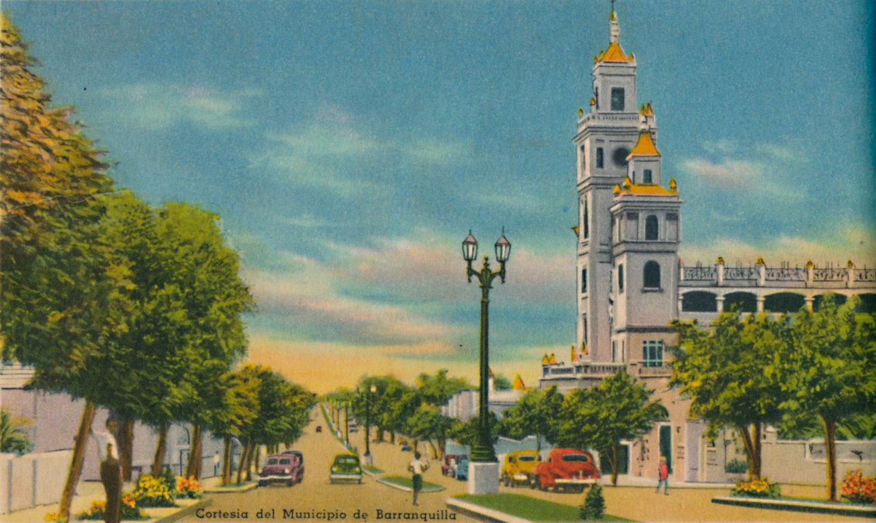 Olaya Herrera Avenue, Barranquilla, ca 1940-tallet av Unbekannt