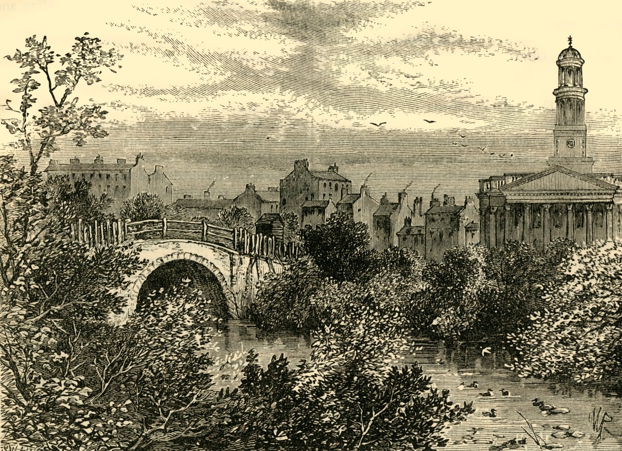Old Bridge Over the Lake, Regents Park, i 1847, c1876. av Unbekannt