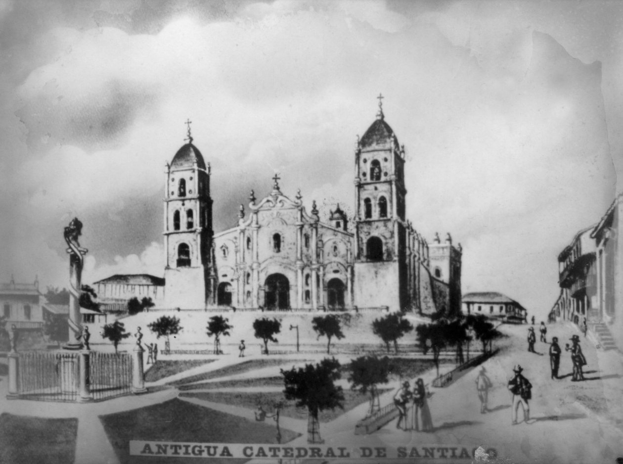Den gamle katedralen i Santiago de Cuba, 1523, 1920-tallet av Unbekannt