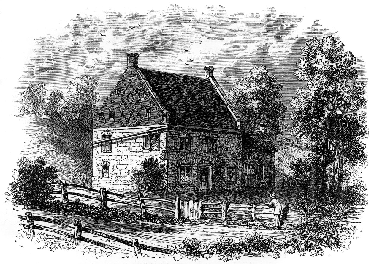 Gammelt nederlandsk hus, Long Island, New York, 1700-tallet c1880 av Unbekannt